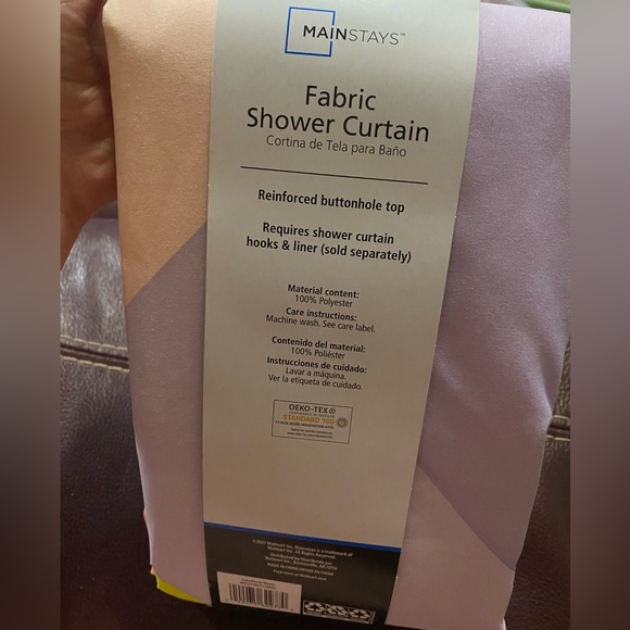 Fabric shower curtain, NWT,pastel like colors, unique pattern,original packaging - Picture 5 of 8